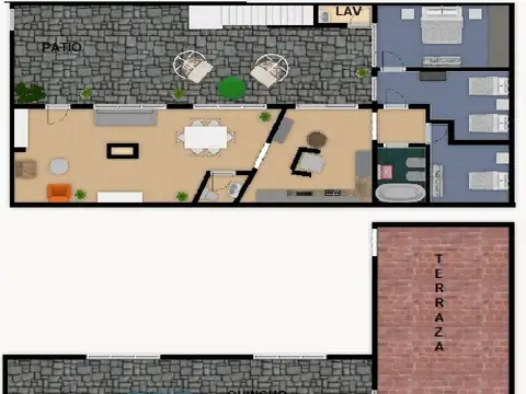 Depto Tipo Casa en Alquiler de 3 dormitorios