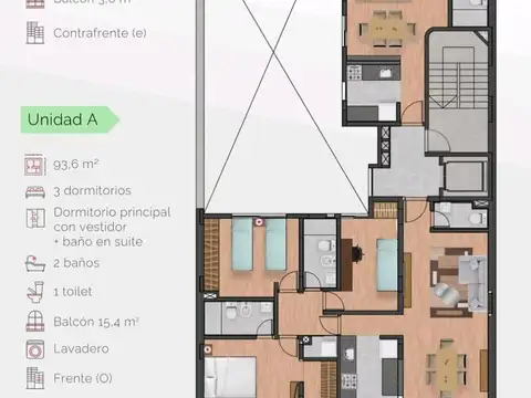 Departamento en Venta de 3 dormitorios