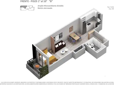 Departamento en Venta de 1 dormitorio