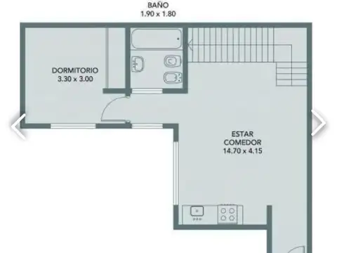 Depto Tipo Casa en Venta de 2 ambientes