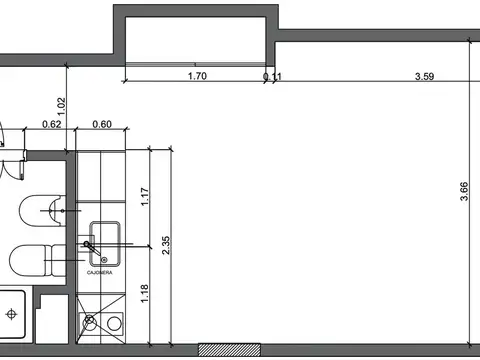 Departamento Monoambiente con 1 baño