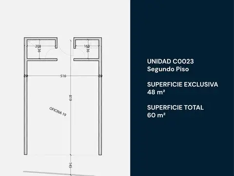 Oficina 3 ambientes con 1 baño