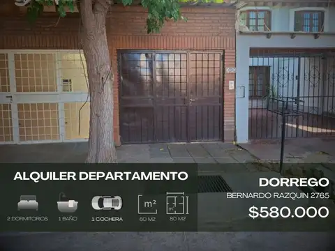 Departamento en alquiler c/ cochera en Dorrego