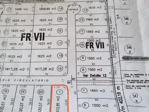 Terreno en Venta de 1612,0 m2