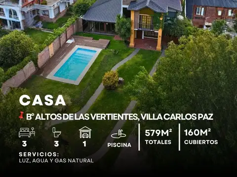 Venta Casa En Venta | Altos De Las Vertientes | 3 Dormitorios + Pileta | Vista Y Entorno Residencial