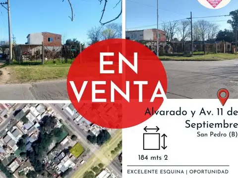 TERRENO EN VENTA - ESQUINA SOBRE AVENIDA