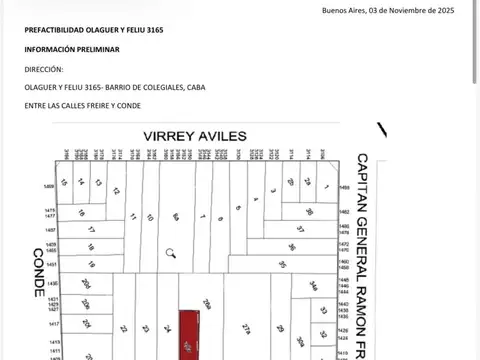 Terreno - Venta - Argentina, Capital Federal - OLAGUER Y FELIU, VIRREY 3165
