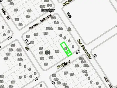 Alvear e/ Eva Perón y José Hernández