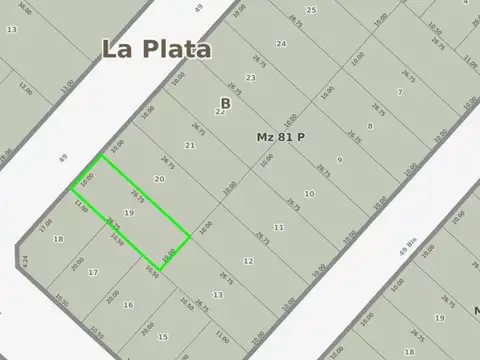 LOTE EN VENTA EN CALLE 49 E/ 152 Y 153