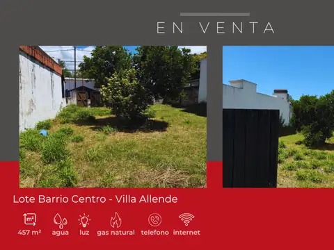 Lote ubicado en Barrio Centro - Villa Allende