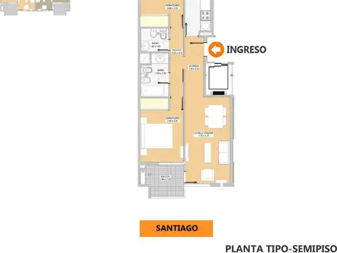 Departamento 4 ambientes con 1 baño