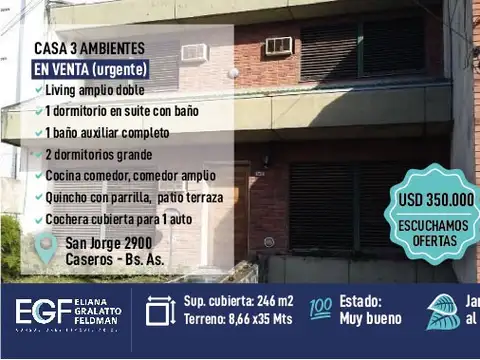 Casa venta - Caseros - San Jorge 2979 -