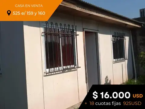 Casa en venta - 2 dormitorios 1 baño - 40mts2 - Melchor Romero