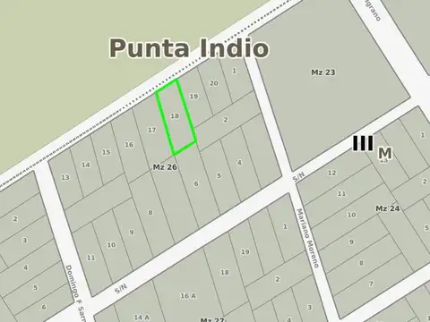 Terreno en Venta 62  mts Fondo
