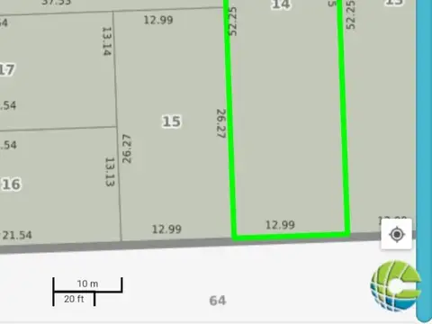 Terreno en Venta 52,25  mts Fondo