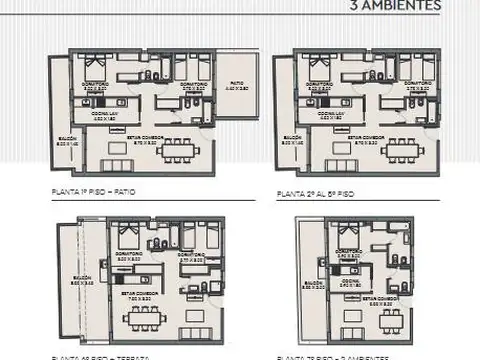 Departamento 3 ambientes con 1 baño