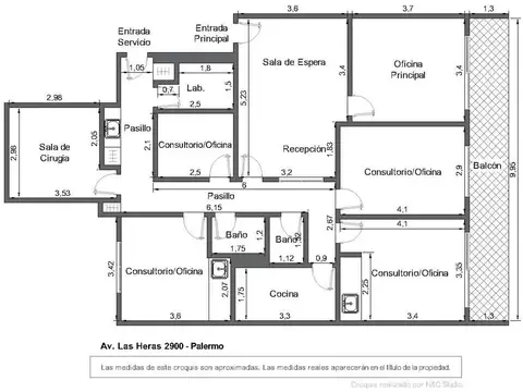 Oficina 5 ambientes con 2 baños