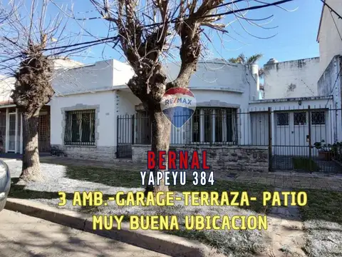 VENTA CASA 3 AMB. BERNAL -PATIO- GARAGE- TERRAZA