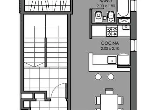 Departamento 3 ambientes con 1 baño