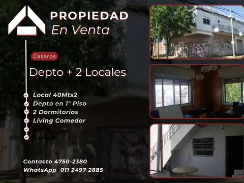 2 Locales + Depto 1° Piso Entrada Independiente
