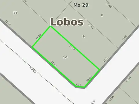 Terreno en Venta 15  mts Frente