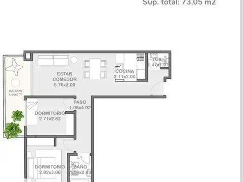 Departamento en Venta de 3 ambientes