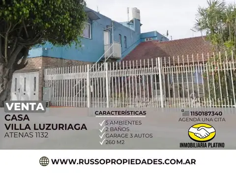 Venta Casa 5 Ambientes Villa Luzuriaga