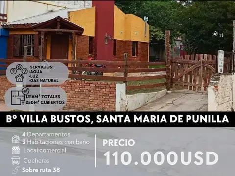 Venta Local Comercial Y Complejo Turístico En 1200M² De Terreno Sobre Ruta 38 Santa Maria De Punilla
