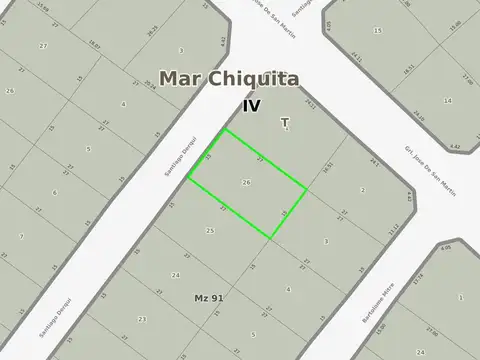 Terreno en Venta 15  mts Frente