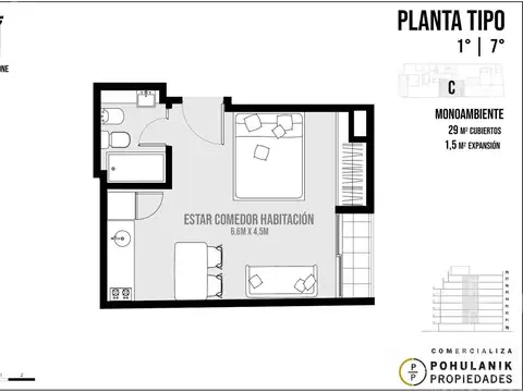Departamento en Venta de Monoambiente