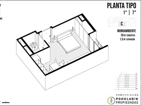 Departamento en Venta de 1 dormitorio