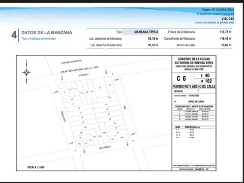 Terreno en Venta 8  mts Frente