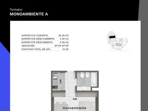 Venta Departamento Monoambiente en Palermo Hollywood Qiub