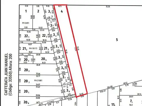 Terreno en Venta 75  mts Fondo