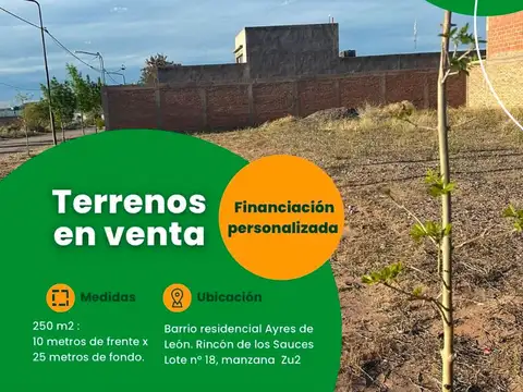 Terreno en Venta 25  mts Fondo