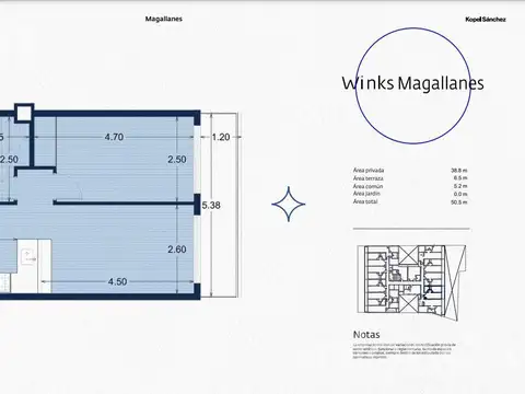 Departamento 2 ambientes con 1 baño