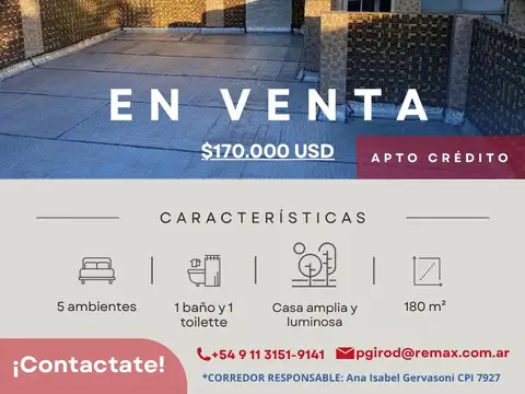 Casa el barrio de floresta APTO CREDITO