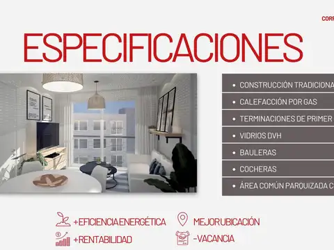 Departamento 3 ambientes con 2 baños