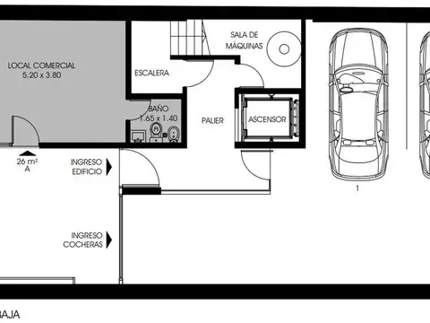 Departamento Monoambiente con 1 baño