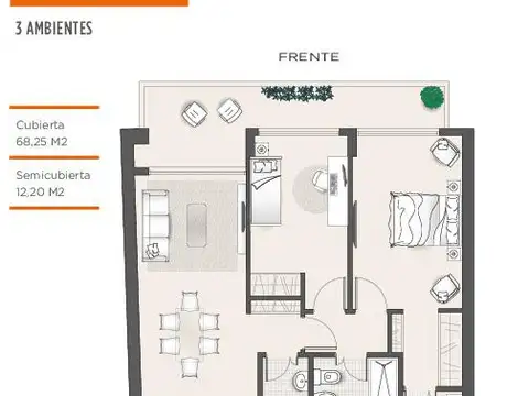 Departamento en Venta de 3 ambientes