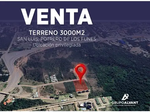 Venta. Terreno 3.000 m2. San luis, Potrero de los Funes, Cercano a Boxes