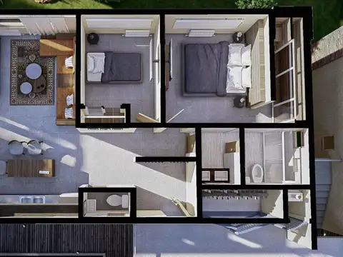 Departamento 3 ambientes con 1 baño