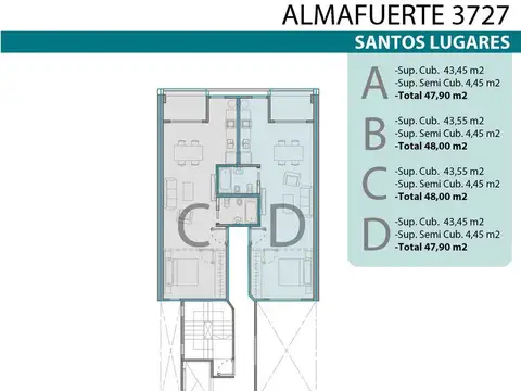 Almafuerte 3700, Piso 2