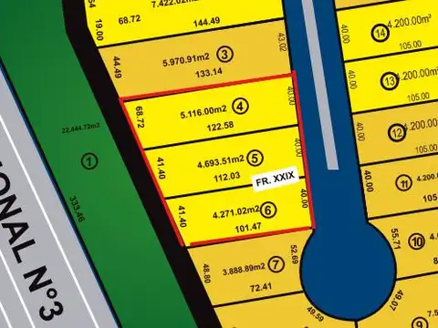 Terreno en Venta 68  mts Fondo