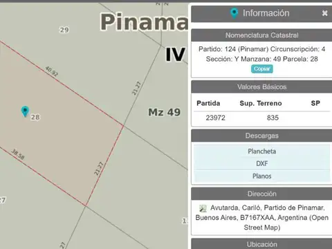 Terreno en Venta en Carilo, USD 980.000