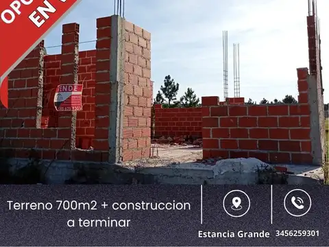 Terreno con inicio de obra