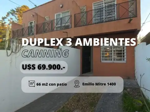 DUPLEX 3 AMBIENTES EN VENTA EN CANNING CON PARQUE