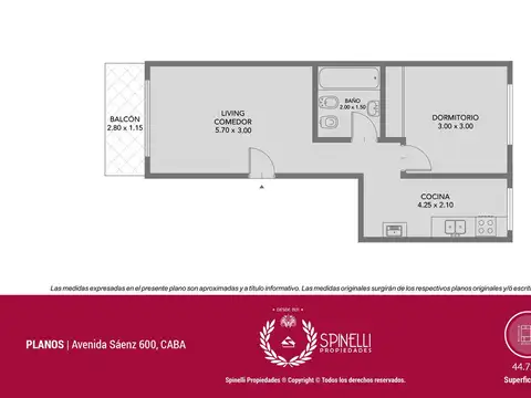 Departamento en Venta de 2 ambientes