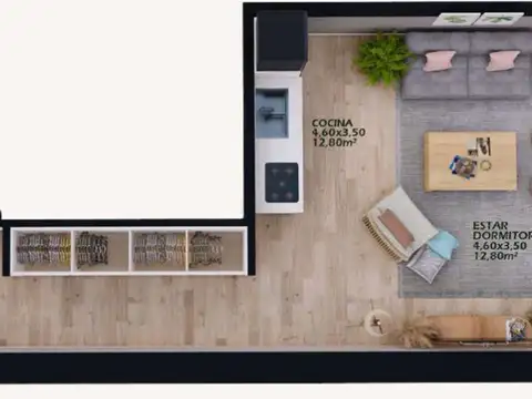 Venta apartamento monoambiente en tres cruces