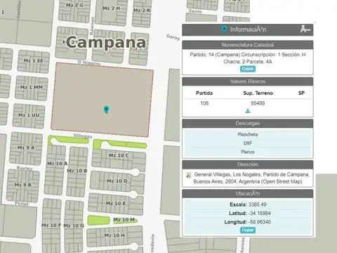 Terreno en  venta  para desarrollar 55.488 M2